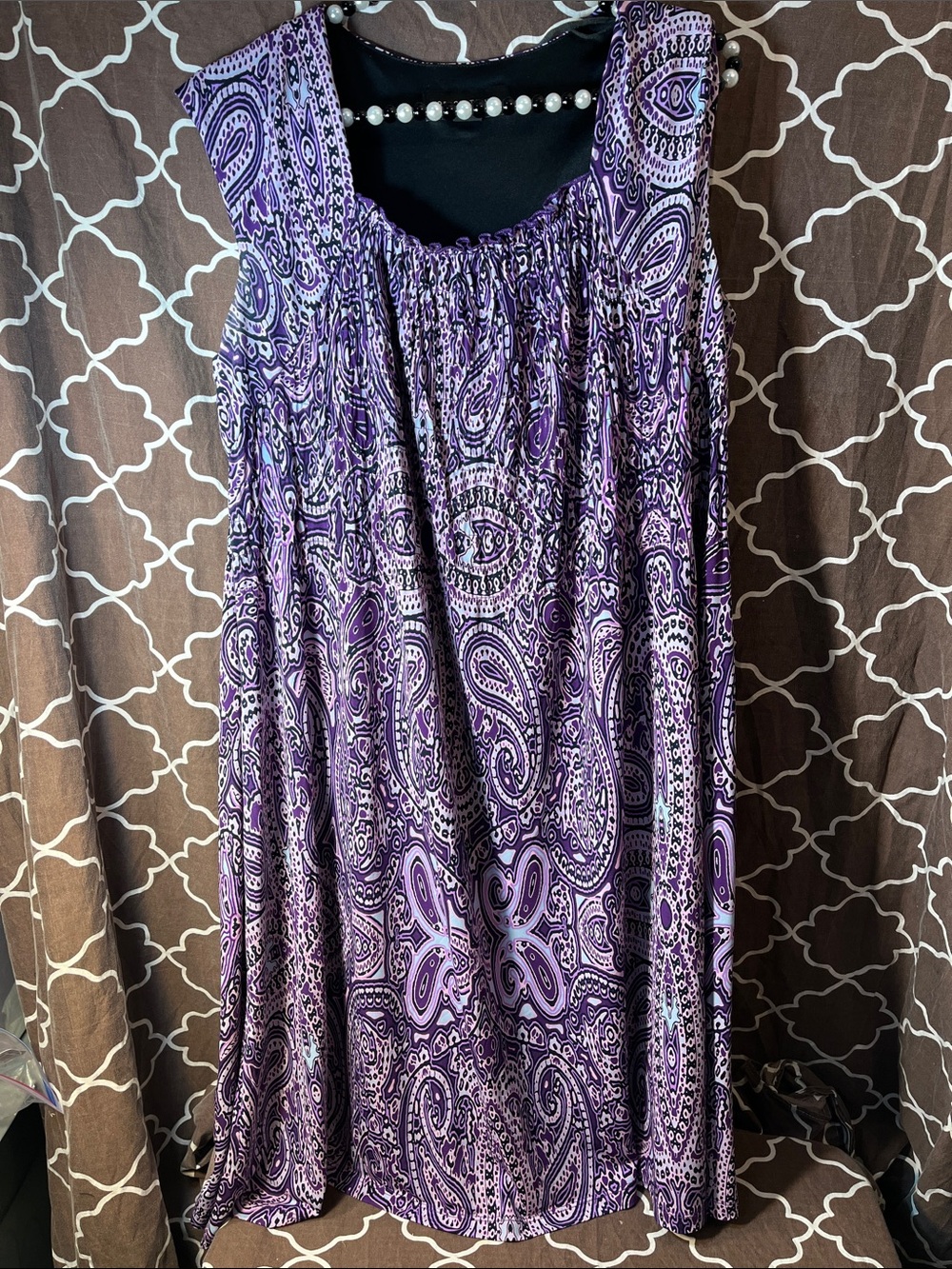 Perceptions New York purple pattern dress